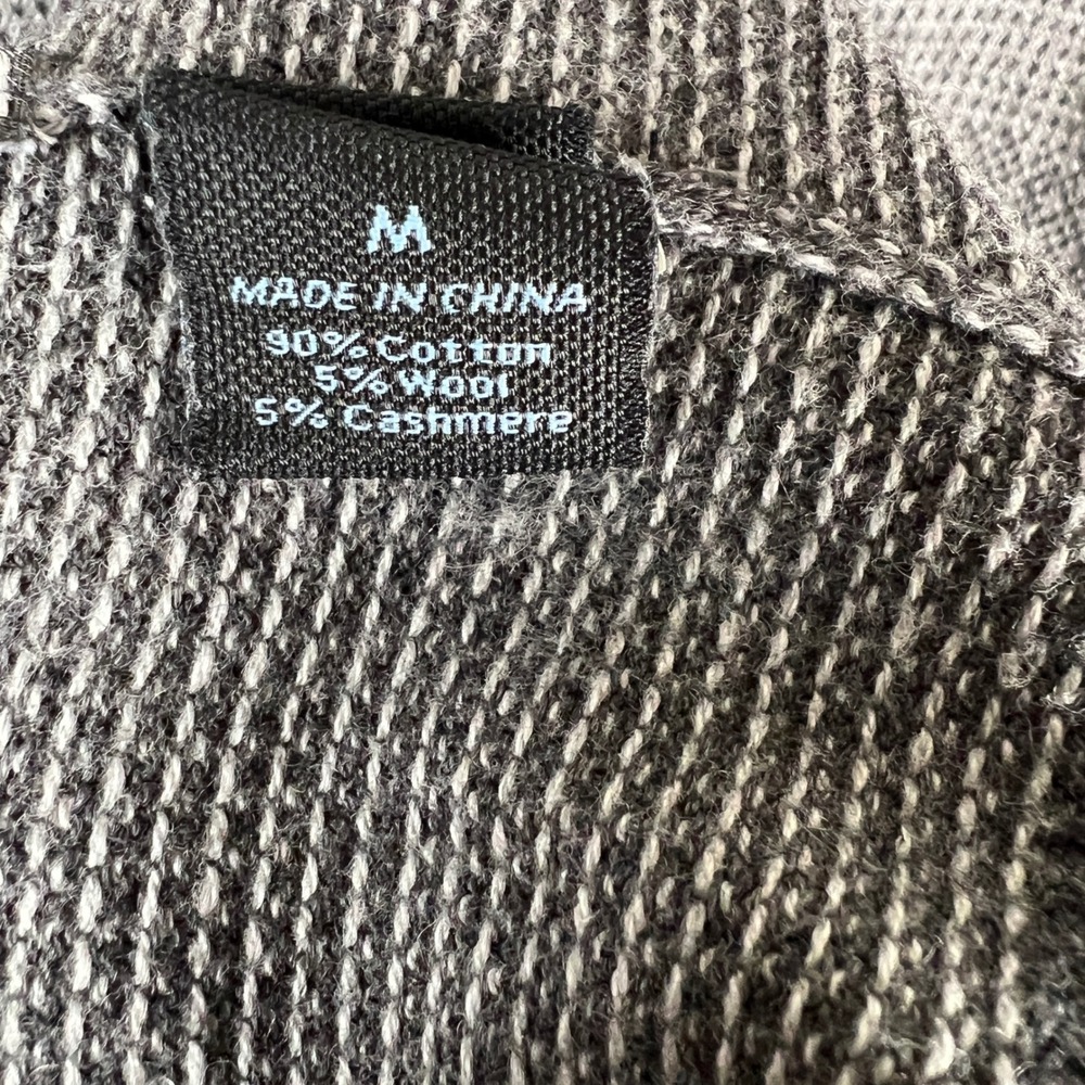 Marc Anthony Mens Cotton Cashmere Crew Neck‎ Sweater Gray Ombre Knit Size Medium - Picture 4 of 6